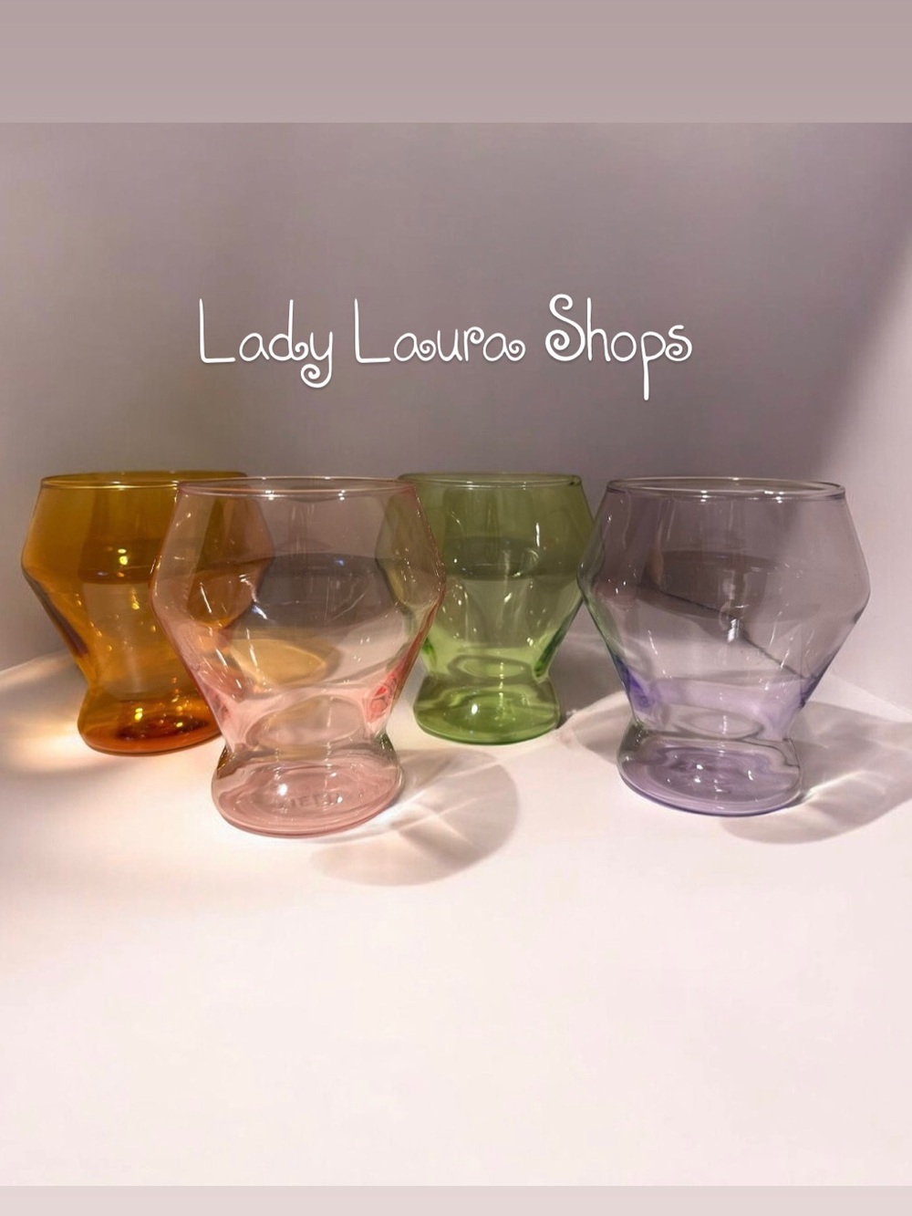 Yield Colored Glass Tumblers - Pink, Green, Purple, Amber